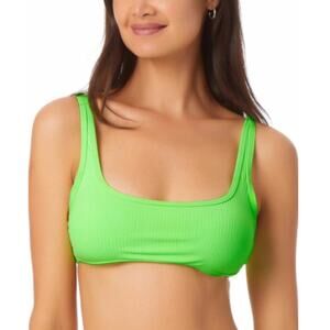 California Waves Junior's Green Ribbed Adjustable Bralette Bikini Top Large NWT